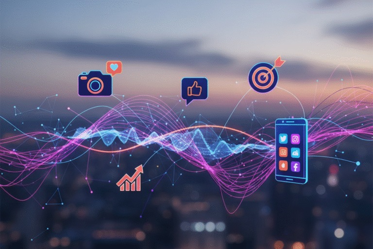 Illustration representing AppebSoft’s social media marketing services designed to build visibility, engagement, and brand growth